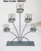 iron candle holder with glass votive