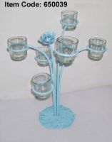 iron candle holder with glass votive